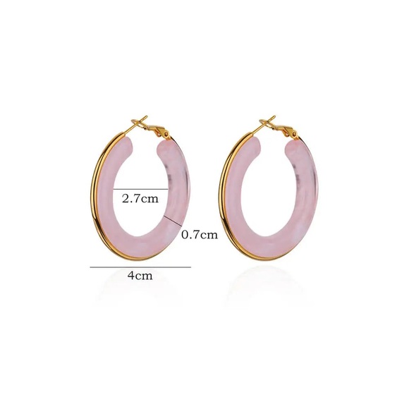 Blush Swirl Hoops - Picture 9 of 10